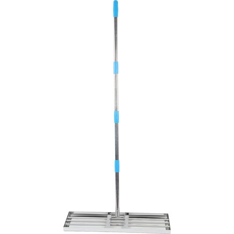 Râteau de nivellement de pelouse portable robuste, outil de nivellement de gazon réglable en acier inoxydable pour jardin et cour, 4 sections (1/5)