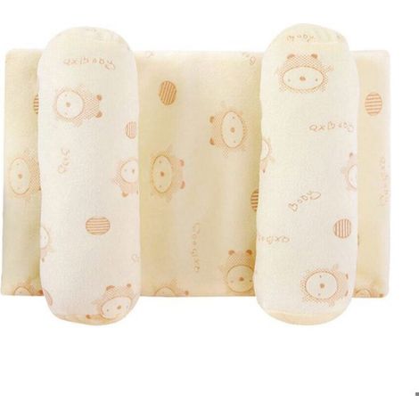 Oreiller Positionneur Tete Bebe - 27 x 17 cm - Coton - Jaune - 1 Piece (1/5)
