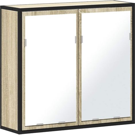 Meubles de Rangement,Armoire de salle de bain avec miroir Chêne Sonoma 65 x 20 x 60 cm Bois d'ingénierie CFW378225 (1/5)