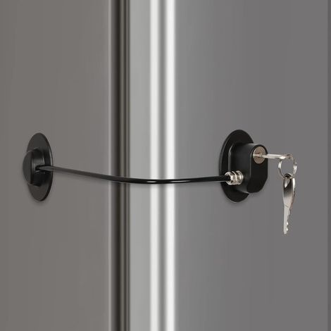 Serrure de porte de réfrigérateur noire avec 1 clé, serrure de tiroir classeur, serrure de porte de congélateur et serrure d'armoire de sécurité pour enfants (1/4)