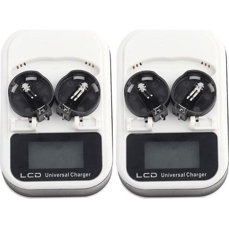 Chargeur de pile bouton 2 pièces - Écran LCD - Rechargeable - AC100-240V (1/4)