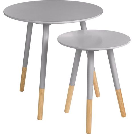 Interiors by Premier Durable And Sturdy Design Set Of Two Grey Round Side Tables, Stylish And Elegant Side Tables, Small Tables (1/5)
