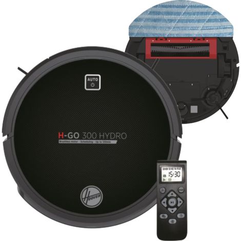 Aspirateur Robot Nettoyeur et Laveur 2 en 1, Grande Puissance d'aspiration, Silencieux 65dB, Grande Autonomie de 2 h, 2 réservoirs, Contrôle à Distance, 0,35 litres, Noir (1/5)
