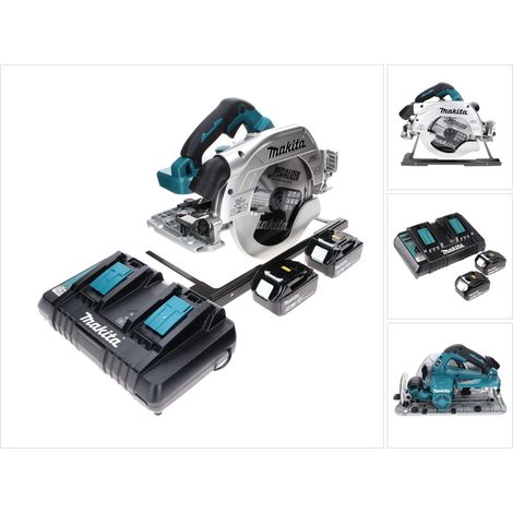 Makita DHS 900 PF2 Akku Handkreissäge 36 V ( 2x 18 V ) 235 mm Brushless + 2x Akku 3,0 Ah + Doppelladegerät (1/5)