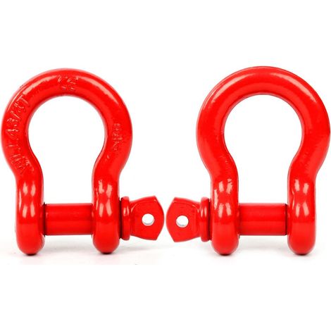 4x4-Schäkel, 4,75-Tonnen-Hebeschäkel, 3/4"-4x4-Abschleppschäkel, verzinkte Stahl-Anhängerkupplungsschäkel für Jeep, Pkw und Lkw (Rot) (1/5)