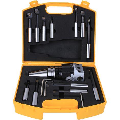 Ensemble d'outils de fraisage CNC, haute dureté 40CR, Kit d'outils de fraisage F1-18, diamètre de tête de 75mmBT40-F1-18-12PCS (1/5)