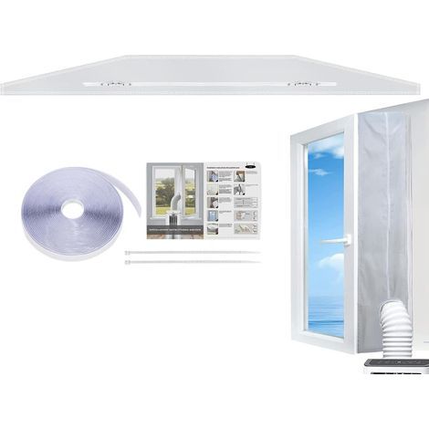 Kit Calfeutrage Fenêtre Pour Climatiseur,Ensemble isolant anti-fuite avec fermeture éclair,Étanchéité pour Évacuation d'Air  pour Appartement Bureau Chambre Garage (1/5)