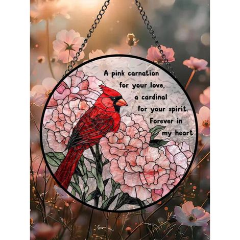 Attrape-soleil cardinal fleurs 15 cm, décoration maison