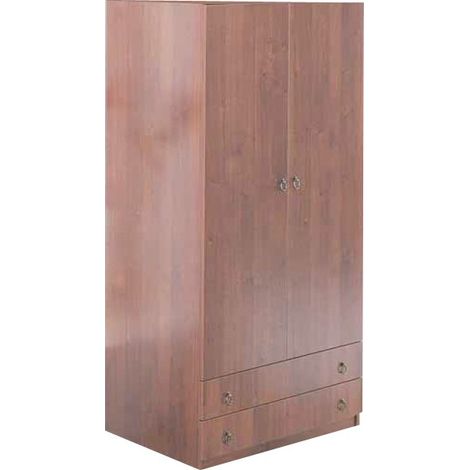 Modularer Kleiderschrank mit 2 Türen und 2 Schubladen in Nussbaum antik Cm 90x60xH 180 (1/2)