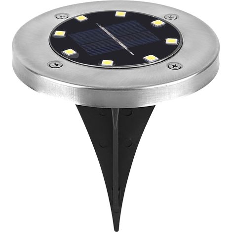 Lampe solaire enterrée 4 LED étanche pour allée jardin, éclairage extérieur sans fil, projecteur de sol résistant à l'eau. (1/5)
