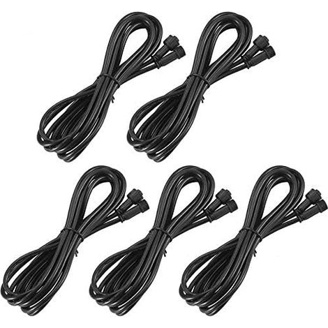 2 Broches 2M Cable de extensión de Broches Câble Extension étanche Para Luces de cubierta,Cable de extensión Para Luces LED de Un Solo Color Para exteriores, Blanco cálido, paquete de 5 (1/5)