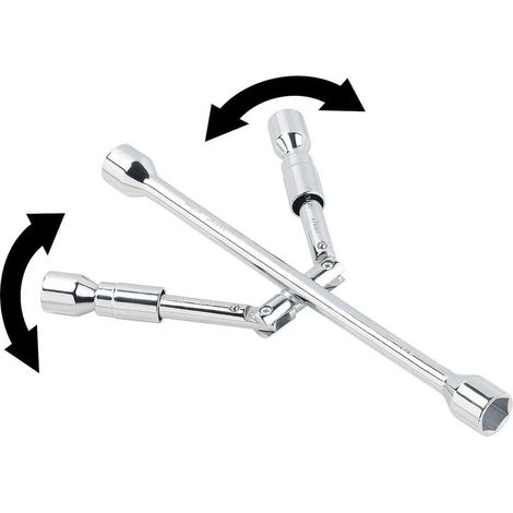 Folding cross wrench for 17/19/21/23 mm nuts (1/4)
