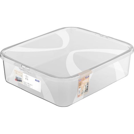Rotho Aufbewahrungsbox Lona mit Deckel 42 x 35,1 cm 12 L transparent Aufbewahrungsbox