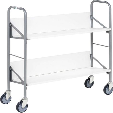 Carrello per archivio con 2 ripiani, Grigio / Bianco 900x300x920 Kongamek KM157