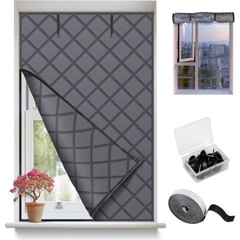 Isolation Fenetre Protège Contre le Froid et Chaleur 160x100cm, Réutilisable Couverture Isolante pour Fenêtres d'hiver, Isolation Thermique pour Fenêtres de Grenier, Caravane (1/5)