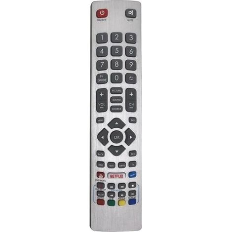 Télécommande Sharp Aquos – Argent – Compatible Smart TV – Commande Netflix – Remplacement pour modèles LCD LED 3D HD (1/3)
