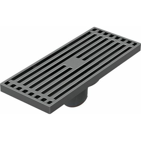 Bodenablauf, langer unsichtbarer Bodenablauf, Bodenablauf komplett aus Kupfer, 8x20 Tauchbodenablauf (gerade schwarz) (1/4)