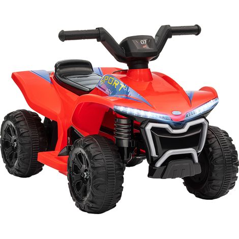 Quad électrique enfant 6V, voiture électrique pour enfants 18-36 mois, vitesse 2,5 km/h, 71 x 40,5 x 45 cm, rouge (1/5)