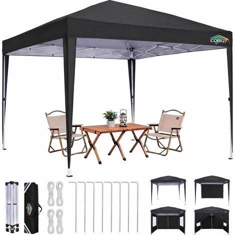 Faltpavillon 3x3m wasserdicht, stabil, winterfest mit 4 Seitenwänden (1/5)