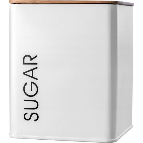 KADAX Vorratsdose mit Deckel, Behälter, quadratisch, „Sugar“, Weiß