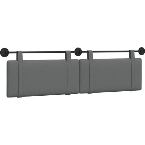 Hanging Headboard Dark Grey Fabric vidaXL