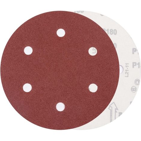 30 pièces Disque abrasif 225 mm Disque de Ponçage 180 Grain pour les ponceuses à long col, les meuleuses de cloison sèche de 6 trous Ronds Papier Abrasif