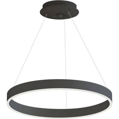 Lámpara colgante RINGEND 38W, negro, Triac regulable, Ø60cm, Blanco neutro, regulable