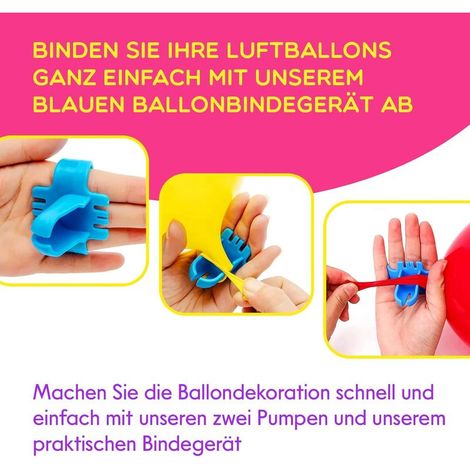 Pompe à Ballons Manuelle, Lot de 2 - Gonfleur Rapide pour Ballons en Latex, Idéal pour Fête d'Anniversaire, Décoration avec Air ou Hélium (1/5)