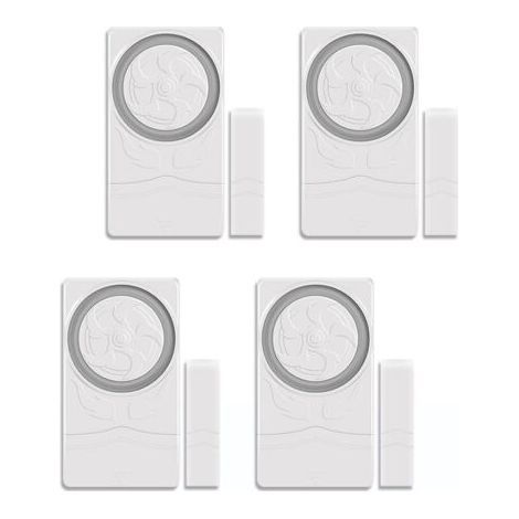 Applicable Lot De 4 Alarmes De Porte De Sécurité pour La Maison, Détecteur D'ouverture De Fenêtre Magnétique, Carillon D'alerte Antivol 110 DB pour Tiroirs De Garage, Coffres-Forts (1/5)