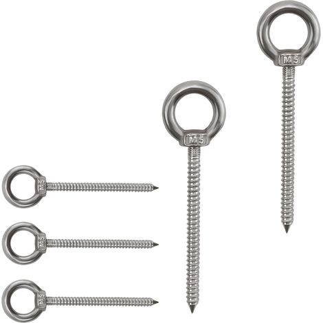 5 Pièces Piton À Visser M5 × 60 mm, Crochet Inox Œillet (1/5)