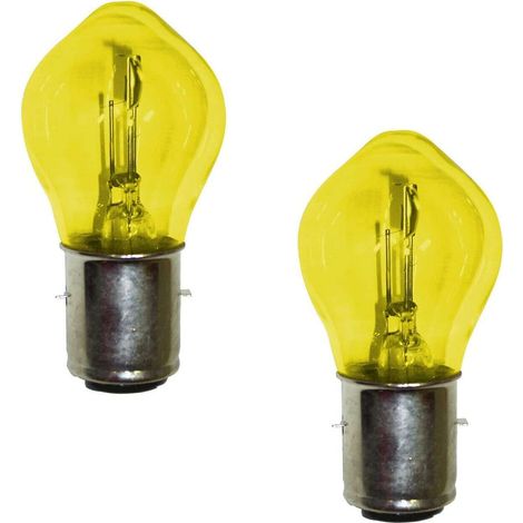 2x Ampoule 6V 25/25W BA20D jaune double filament moto tracteur lumière éclairage bricolage