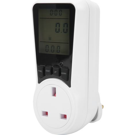 Compteur de consommation électrique LCD, prise moniteur voltage ampères UK 230-250V AC (1/5)