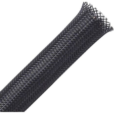 1m-7.5m Gaine Câble Tressée Extensible Manchon de Câble Cache Fil Rangement Câble Protege Câble pour Noir 1m-7.5m (1/4)