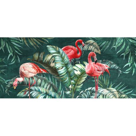 Papier peint panoramique - Flamants Roses - 130 cm x 58 cm (1/2)
