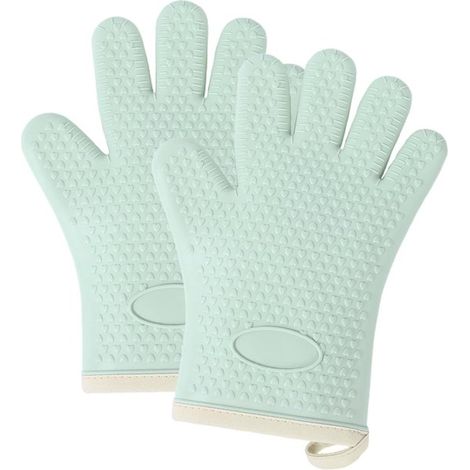 Paquete de 2 manoplas para horno: manoplas de cocina de silicona antideslizantes y resistentes al calor,ideales para cocinar,asar a la parrilla (1/2)