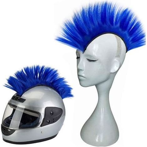 Perruques de casque, autocollantes pour casque de moto, perruque synthétique, perruque de cosplay, accessoires pour moto, vélo, casque de ski, décorations en cheveux humains (1/5)