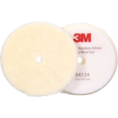 Perfect-It Cuffia in lana per paste abrasive per lucidatrici rotorbitali 3M Perfect It, grana grossa, bianco, 150 mm (6 in), 34124, 2 assorbenti per confezione (1/5)