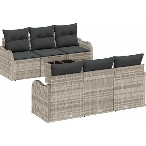 Maison Exclusive - Conjunto de sofá de jardín Gris Claro 55 x 55