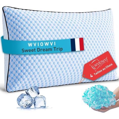 Oreiller Ergonomique Cervical, Oreiller Mémoire Forme 40x60 cm – Coussin Refroidissement – Housse Lavable – Hauteur Personnalisable, Confort Moelleux et Soutien (1/5)