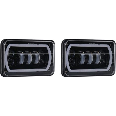 faros LED DRL de 4x6 pulgadas, cristalinos, de alta potencia y luz diurna para camión.