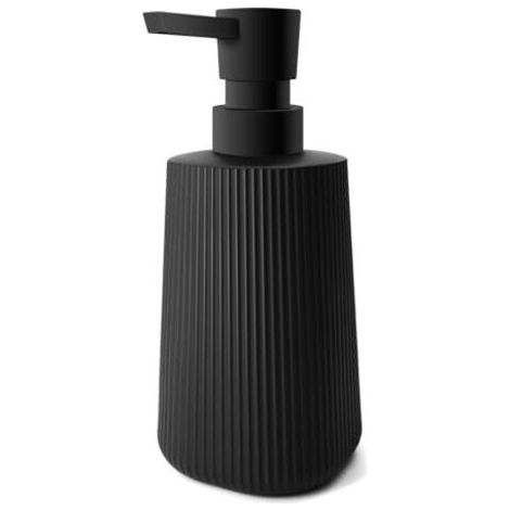 Distributeur Savon Moderne Distributeur de Savon pour Salle de Bain & Cuisine en Verre Distributeur de Savon de Salle de Bain 250ml pour Salle de Bain Plan de Travail (Noir - 1 pièce) (1/5)