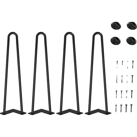Patas de mesa, material de acero, diseño duradero, color negro. (1/2)