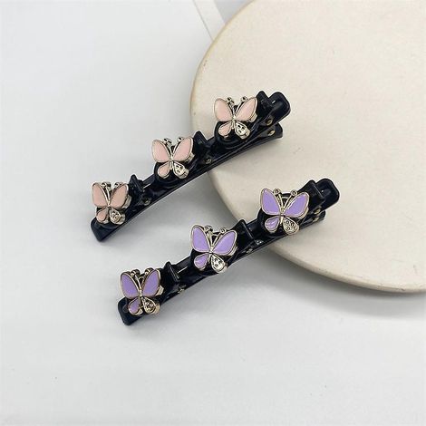 deux Pinces Cheveux Tisses En Pierre Papillon Scintillante, Pince Cheveux En Tissu Satin, Pince Cheveux Hache Trfle Quatre Feuilles, Pince Bo (1/5)