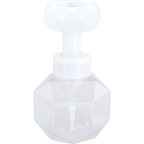 Flacon moussant de 300 ml en plastique PETG, en forme de fleur, distributeur de savon liquide portable et transparent (1/5)