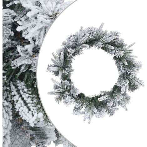 Ghirlanda di Natale Verde e Bianco Ø 30 cm PVC e PE vidaXL (1/5)