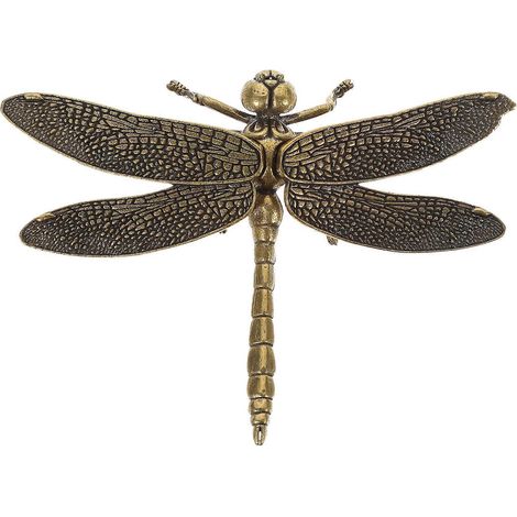 Figurine de libellule en laiton, sculpture en cuivre, ornement pour la maison ou le bureau.-9.50X7.60X1.50CM (1/4)