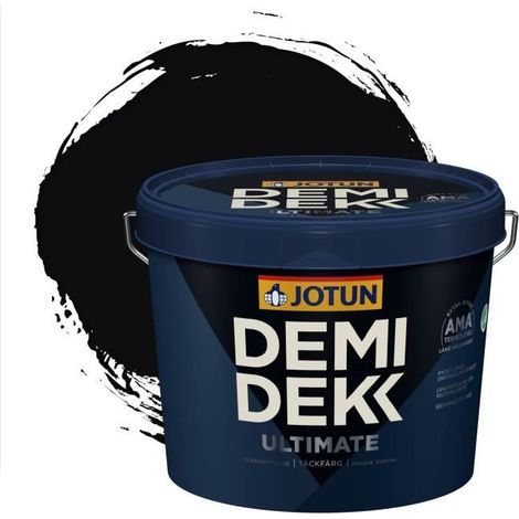 JOTUN - Peinture Bois, Lasure Opaque pour Extérieur et Intérieur Satinée - DEMI DEKK ULTIMATE - RAL 9005 - Noir Foncé - 3L (1/2)