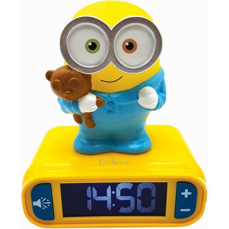 Lexibook - Sveglia Digitale Minions con Luce Notturna Snooze e Suoni, Orologio, Bob Luminoso - Giallo/Blu - RL800DESLXB (1/5)