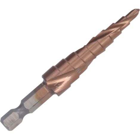 Foret étagé à spirale, acier rapide, queue hexagonale contenant du cobalt, M35 9, spécifications 4-12 mm. (1/5)