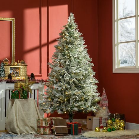 Árbol de Navidad Artificial 180 cm con 300 Luces LED Blancas Cálidas con 577 Ramas Apertura Automática Base Plegable (1/5)